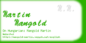 martin mangold business card